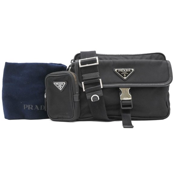 PRADA Black Leather Saffiano Shoulder Bag - Picture 1 of 16